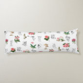 Coussins Longs Fées Rose Floral & Champignons Motif de fées (Dos)