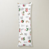 Coussins Longs Fées Rose Floral & Champignons Motif de fées (Dos (Vertical))