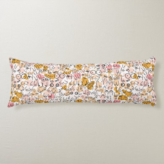 Coussins Longs femme motif drôle poitrine (Devant)