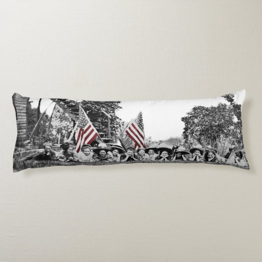 Coussins Longs Femmes filles 1910 Drapeau américain Wide Angle An (Dos)