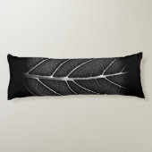 Coussins Longs Fermeture de la feuille brillante noire et blanche (Dos)