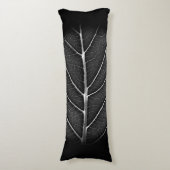 Coussins Longs Fermeture de la feuille brillante noire et blanche (Devant (Vertical))