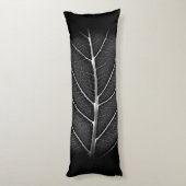 Coussins Longs Fermeture de la feuille brillante noire et blanche (Dos (Vertical))