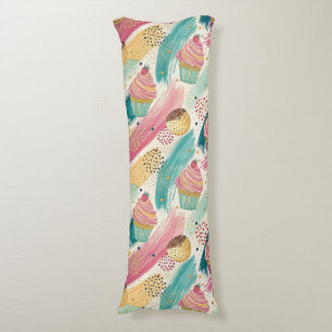Coussins Longs Festive Cupcake & Brushstroke Celebration Motif