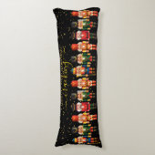 Coussins Longs Festive Modern Xmas Black Cute Nutcracker (Devant (Vertical))