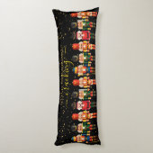 Coussins Longs Festive Modern Xmas Black Cute Nutcracker (Dos (Vertical))