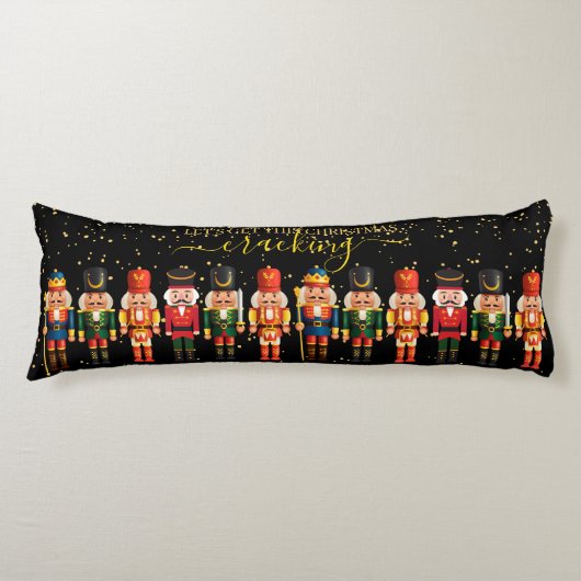 Coussins Longs Festive Modern Xmas Black Cute Nutcracker (Devant)