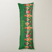 Coussins Longs Festive Modern Xmas Green Cute Nutcracker (Dos (Vertical))