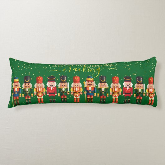 Coussins Longs Festive Modern Xmas Green Cute Nutcracker (Devant)