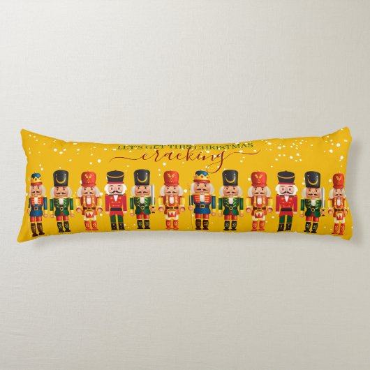Coussins Longs Festive Modern Xmas Yellow Cute Nutcracker (Devant)