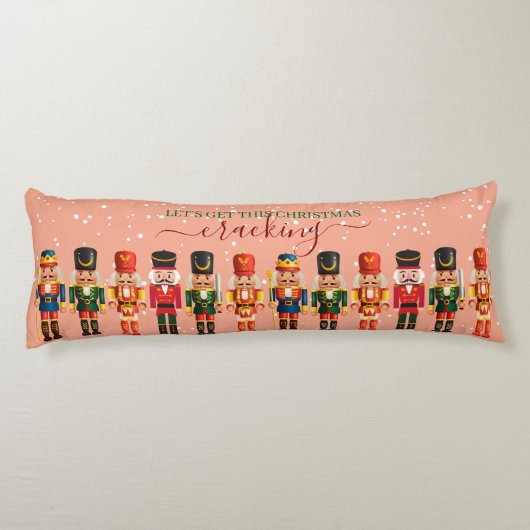 Coussins Longs Festive moderne Xmas rose mignon Nutcracker (Dos)