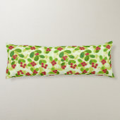 Coussins Longs Festive Motif de fruits de canneberge, vert (Dos)