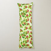 Coussins Longs Festive Motif de fruits de canneberge, vert (Dos (Vertical))