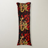 Coussins Longs Feu de dragon d'or sur Lucky Energy (Devant (Vertical))