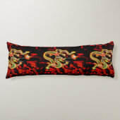 Coussins Longs Feu de dragon d'or sur Lucky Energy (Devant)