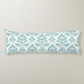 Coussins Longs Feuille Damask Motif Turquoise (Devant)