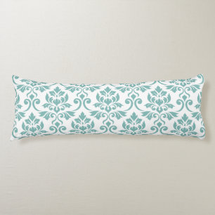 Coussins Longs Feuille Damask Motif Turquoise