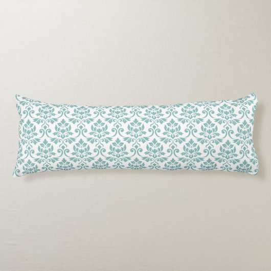 Coussins Longs Feuille Damask Motif Turquoise (Devant)
