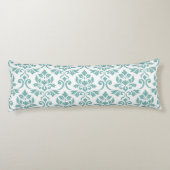 Coussins Longs Feuille Damask Turquoise Grand Motif (Dos)