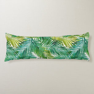 Coussins Longs Feuille de palmier verte île tropicale luxuriante