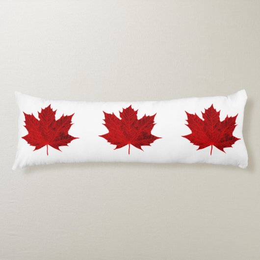 Coussins Longs Feuille d'érable rouge vibre (Devant)