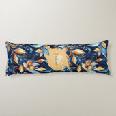 Coussins Longs Feuilles Abstraits de marguerite bleu et or (2) (Dos)
