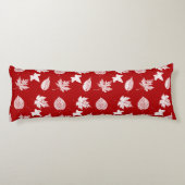 Coussins Longs Feuilles d'automne - blanc et rouge foncé (Dos)
