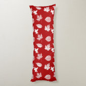Coussins Longs Feuilles d'automne - blanc et rouge foncé (Dos (Vertical))