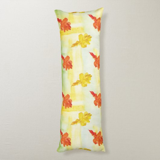Coussins Longs feuilles d'automne de l'aquarelle (Dos (Vertical))