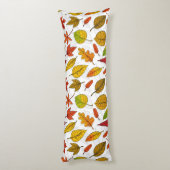 Coussins Longs Feuilles d'automne en blanc (Dos (Vertical))