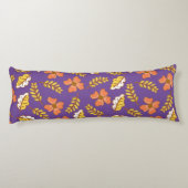 Coussins Longs Feuilles d'automne en chute chaude avec fleurs (Dos)