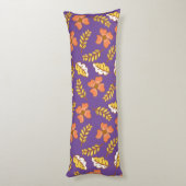 Coussins Longs Feuilles d'automne en chute chaude avec fleurs (Dos (Vertical))