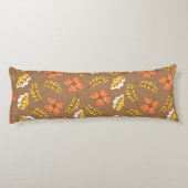 Coussins Longs Feuilles d'automne en chute chaude avec fleurs (Dos)