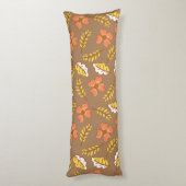 Coussins Longs Feuilles d'automne en chute chaude avec fleurs (Dos (Vertical))