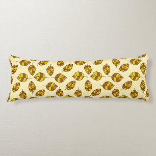 Coussins Longs Feuilles d'automne réglable Motif feuille jaune