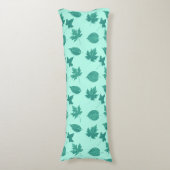Coussins Longs Feuilles d'automne - turquoise et aqua (Devant (Vertical))