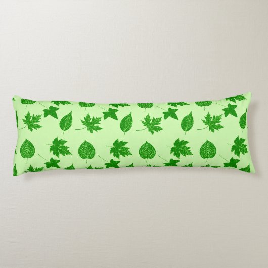 Coussins Longs Feuilles d'automne - vert émeraude et vert citron (Dos)