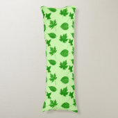 Coussins Longs Feuilles d'automne - vert émeraude et vert citron (Devant (Vertical))
