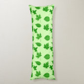 Coussins Longs Feuilles d'automne - vert émeraude et vert citron (Dos (Vertical))