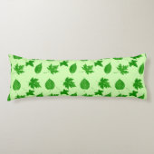 Coussins Longs Feuilles d'automne - vert émeraude et vert citron (Devant)
