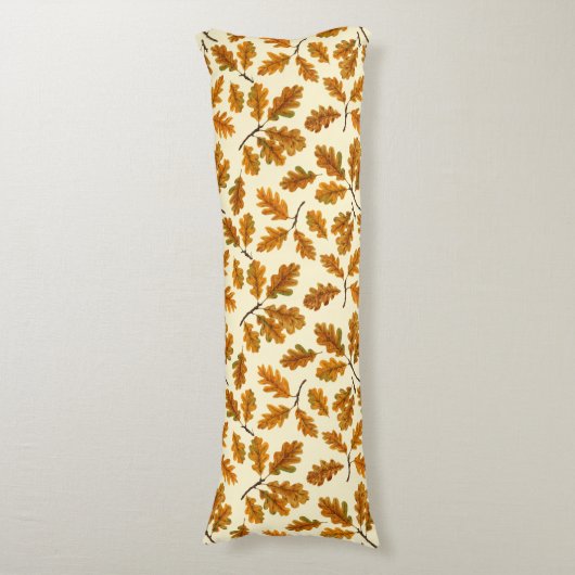 Coussins Longs Feuilles de chêne automnal sur blanc (Devant (Vertical))