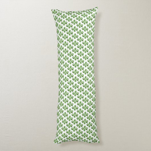 Coussins Longs Feuilles de Jade Succulent Vert sur Blanc (Dos (Vertical))