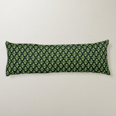 Coussins Longs Feuilles de Jade Succulentes Vertes sur Fond Noir (Dos)