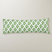 Coussins Longs Feuilles de Jade Vert sur Oreiller Blanc (Dos)