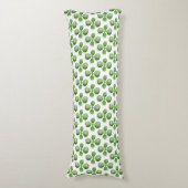 Coussins Longs Feuilles de Jade Vert sur Oreiller Blanc (Devant (Vertical))