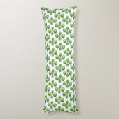 Coussins Longs Feuilles de Jade Vert sur Oreiller Blanc (Dos (Vertical))