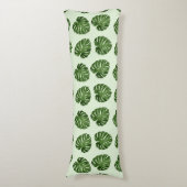 Coussins Longs Feuilles de palmiers, Feuilles verts, Motif tropic (Devant (Vertical))