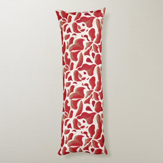 Coussins Longs Feuilles de vol blanc et rouge Motif répétitif (Dos (Vertical))