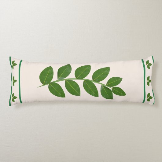 Coussins Longs Feuilles modernes Green Laurel (Devant)