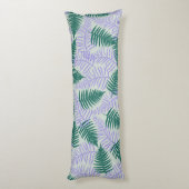 Coussins Longs Feuilles verts pourpre  rétro les années 70 Fleur  (Dos (Vertical))